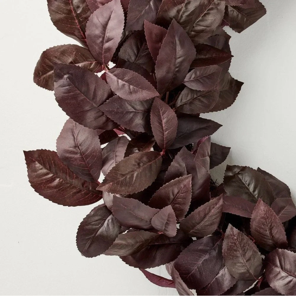 Hearth & Hand 26” Deep Plum Leaf Wreath - NWT